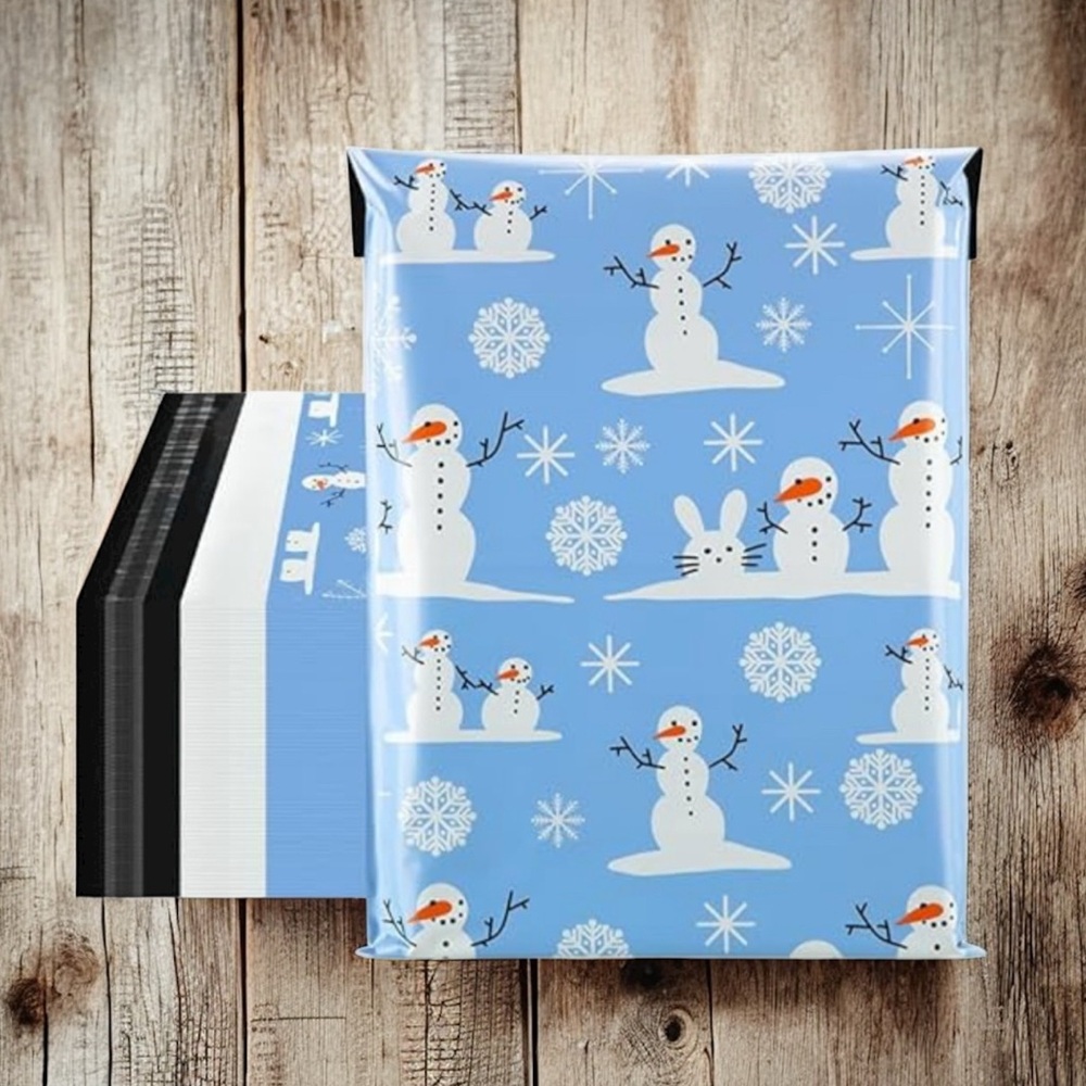 (10) 10x13 Christmas Snowman Poly Mailers - Picture 1 of 1
